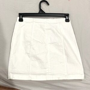 Bright white soft denim tight skirt!